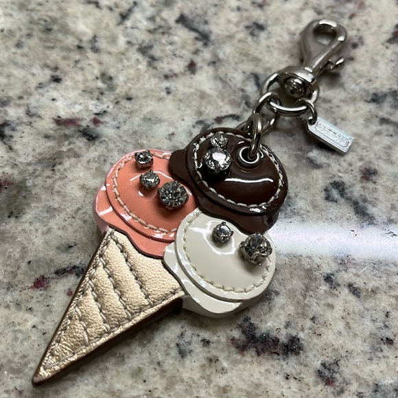Coach Ice Cream Cone Key Fob Bag Charm EUC - Picture 1 of 5